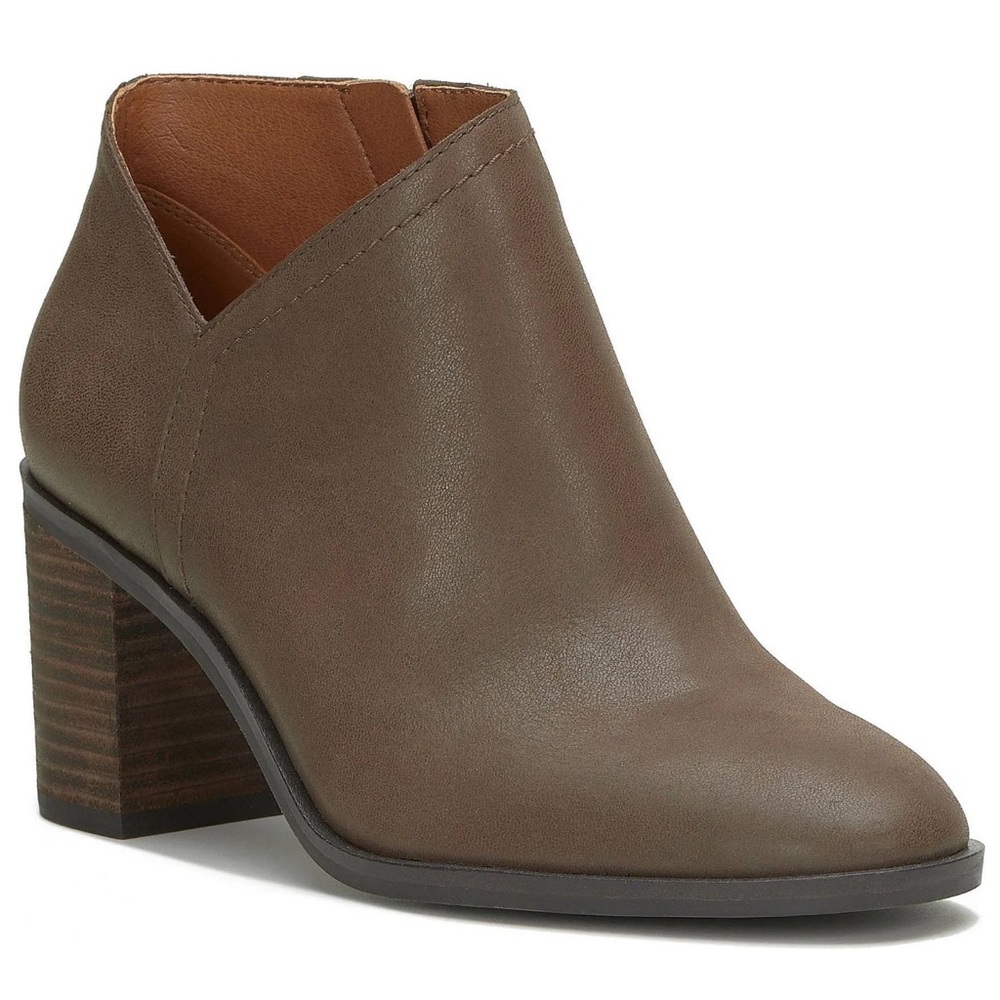 Lucky Brand Womens Panally Leather Block Heel Zipper booties